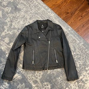 Faux black leather jacket